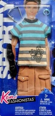 Barbie Ken Fashion: Sporty Summer Striped Shirt & Khaki Shorts {GM0079}CKB